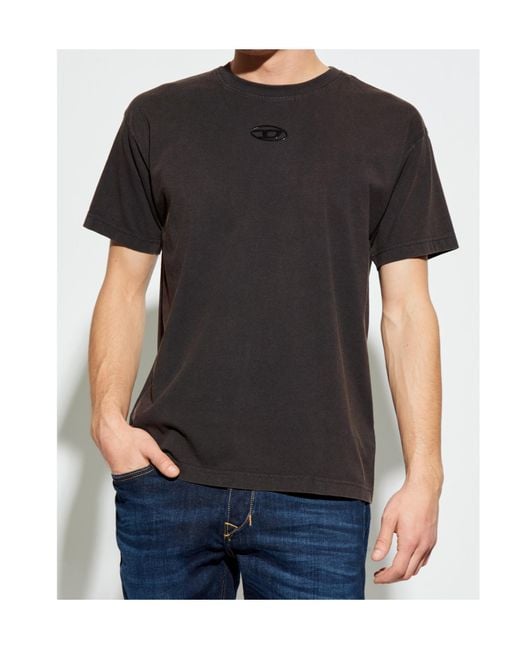 DIESEL Black T-Norm-V9 Logo Printed T-Shirt for men