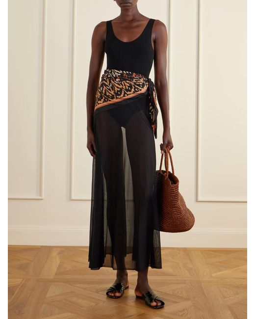Zimmermann Black Aster Scarf Maxi Dress