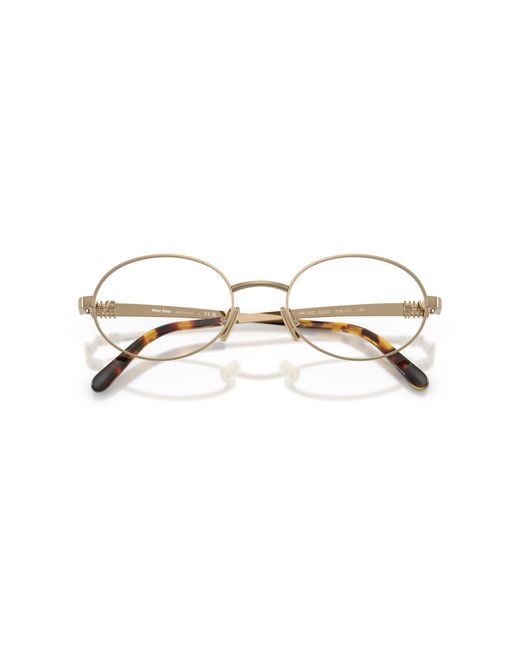Miu Miu White Eyewear Oval Frame Glasses