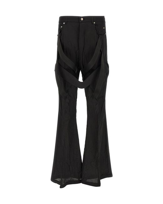 Rick Owens Black Megastrapped Flared Jeans for men