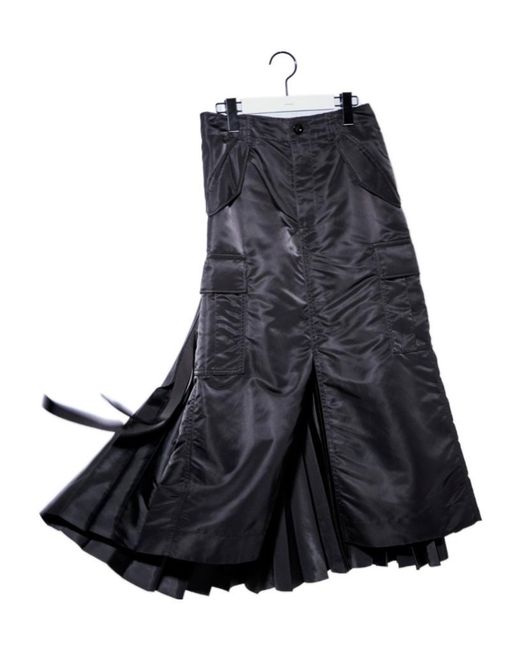 Sacai Black Twill Skirt