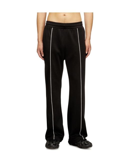 DIESEL Black P-Locking-Do Contrast Piping Track Pants for men