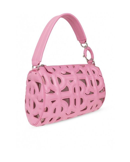 Burberry Pink Mini Quilted Monogram Freya Top Handle Bag