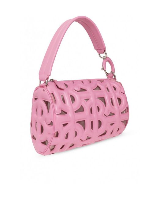 Burberry Pink Mini Quilted Monogram Freya Top Handle Bag