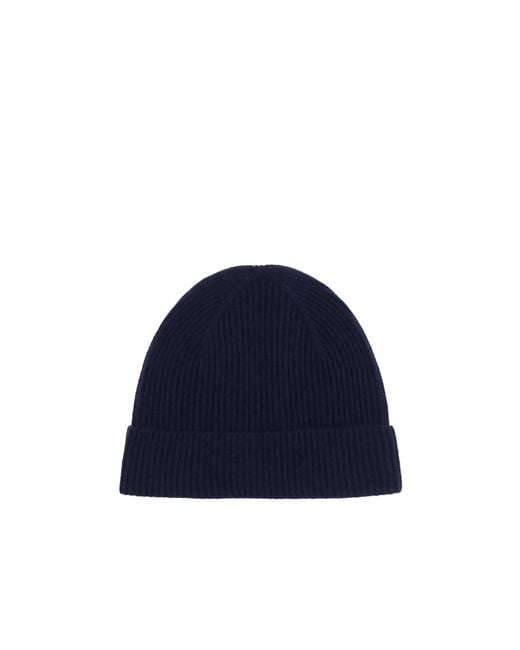 Kiton Blue Ribbed-Knit Beanie Hat for men