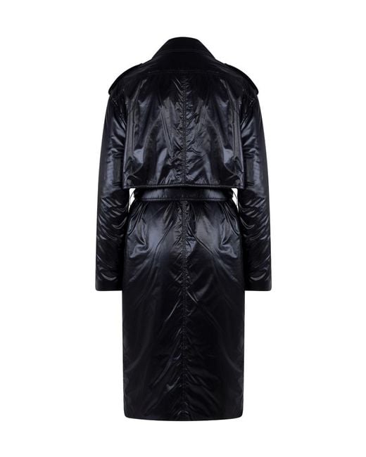 Saint Laurent Blue Belted Double-Breasted Coat