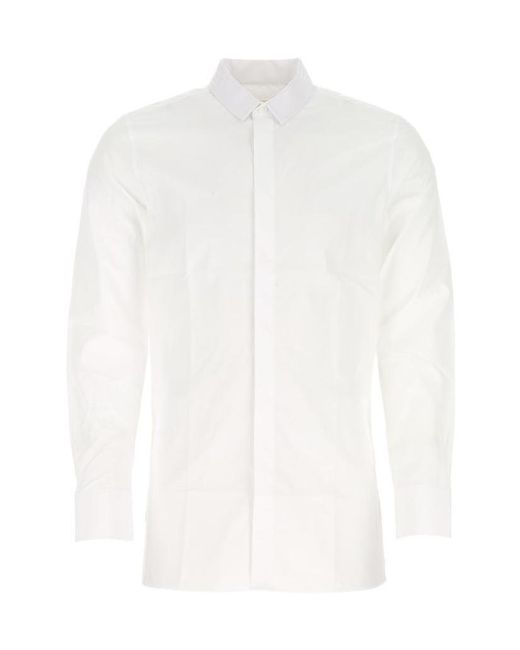 Givenchy White 4G Logo-Embroidered Tuxedo Shirt for men