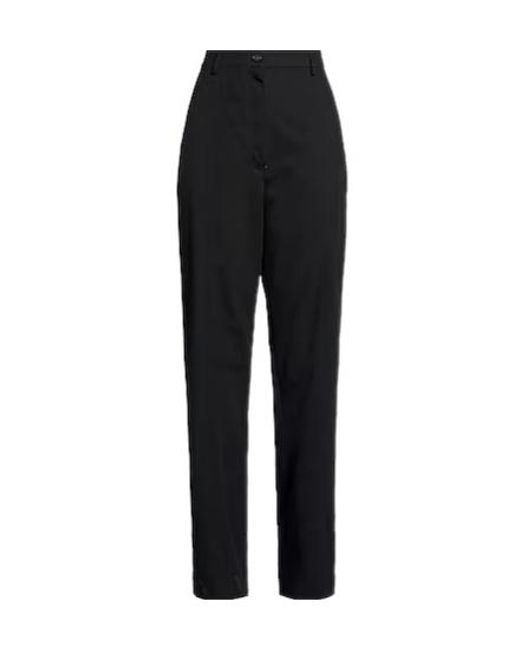 Sportmax Black Simple Straight-Leg Pants