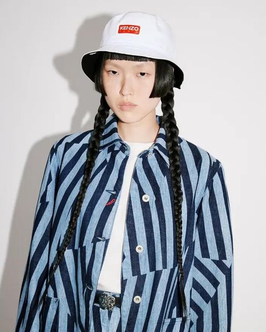 KENZO Black Logo Patch Reversible Bucket Hat for men