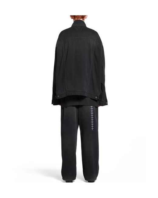 Balenciaga Blue Collared Button-Up Denim Jacket for men