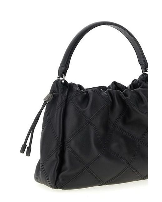 Brunello Cucinelli Black Bucket Mellow Small Handbag