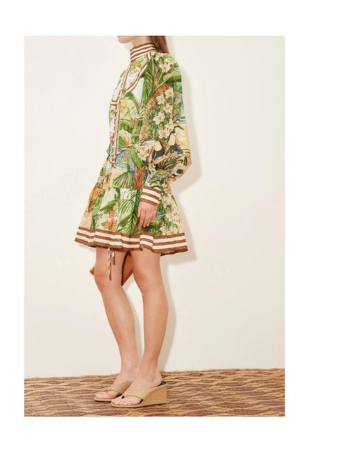 ALÉMAIS Yellow Toucan Tango Mini Dress