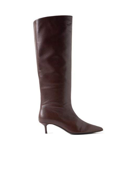 Staud Brown Leather Knee Boots