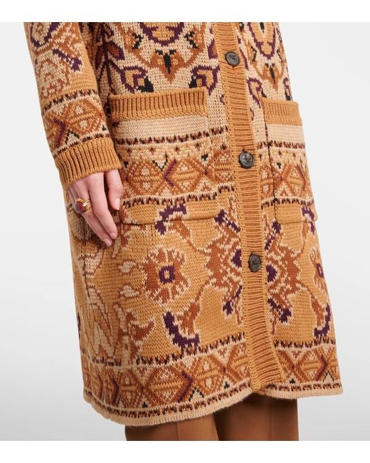 Etro Brown Wool-Blend Cardigan