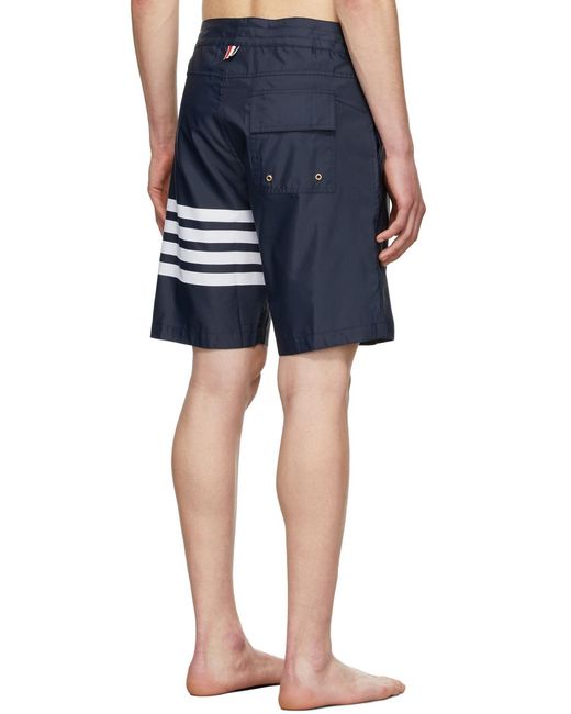 Thom Browne Blue Bar Drawstring Shorts for men