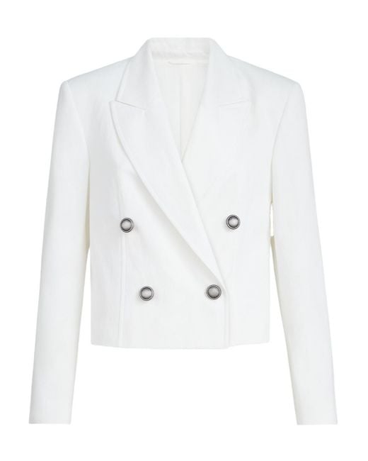 Brunello Cucinelli White Long-Sleeves Blazer