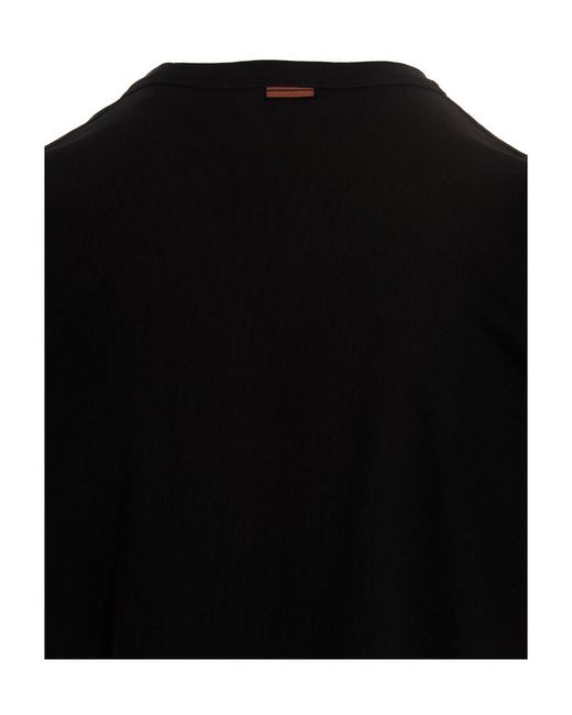 Zegna Black Logo T-Shirt for men