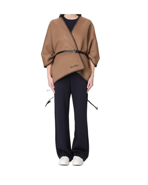 Max Mara Brown Colomba Belted Cape