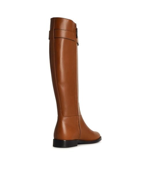 Tory Burch Brown T Lock Riding Boots