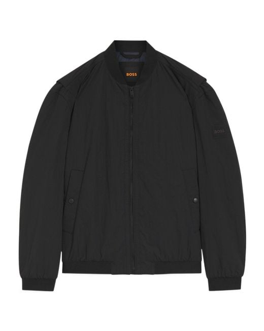 Boss Black Long-Sleeved Waterproof Bomber Casual Jacket for men