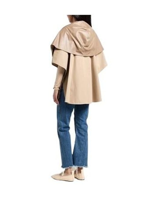 Max Mara Natural Cape-Style Spliced Short Coat