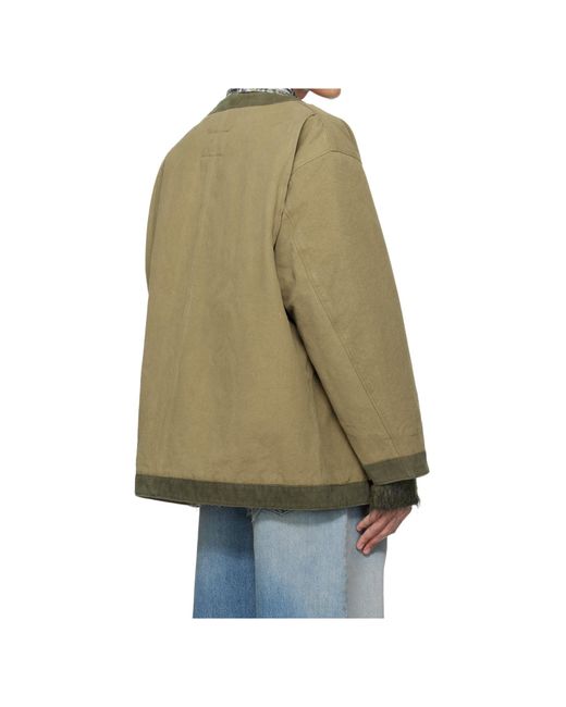R13 Green Crew Neck Work Jacket for men