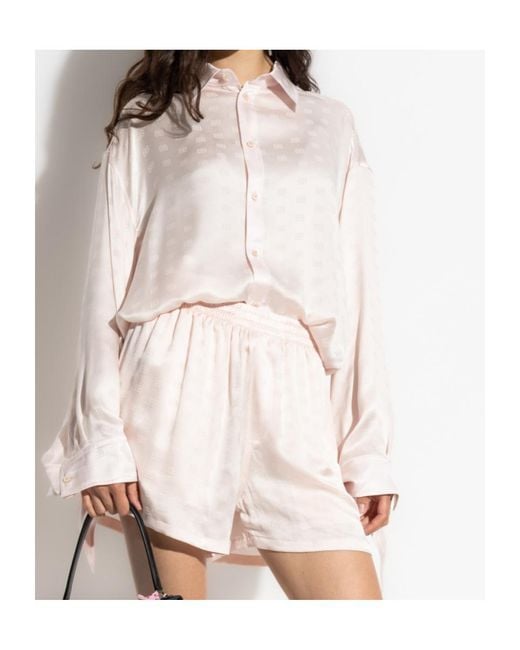 Balenciaga White Knotted Cuff Blouse