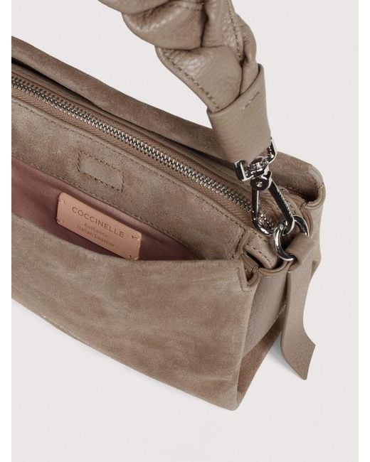 Coccinelle Brown Boheme Bimaterial Small Tote Bag