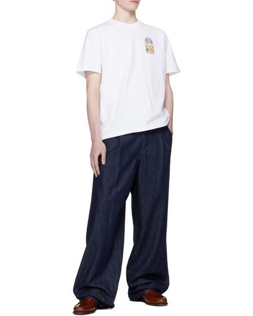Casablanca White Tennis Landscape Print T-Shirt for men