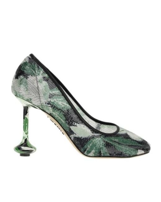 Loewe Green Toy Sequined Pumps