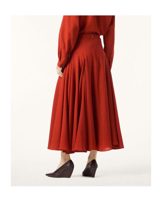 Loro Piana Red Flavia Skirt