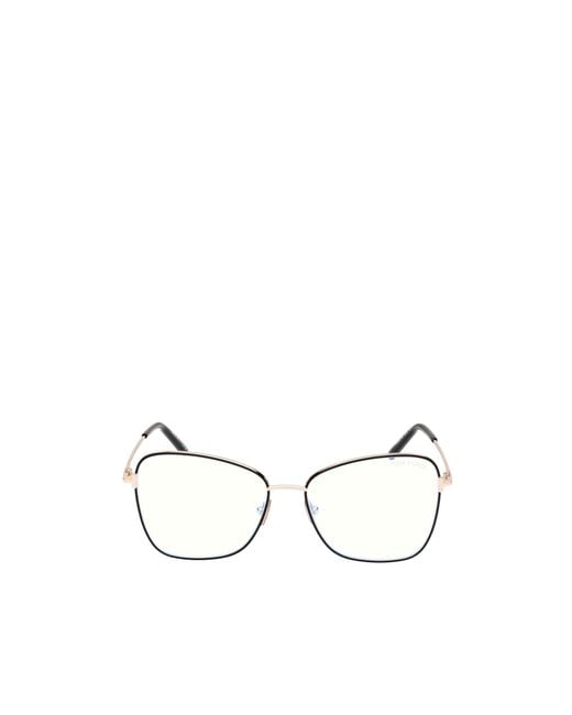 Tom Ford White Eyewear Butterfly-Frame Glasses for men