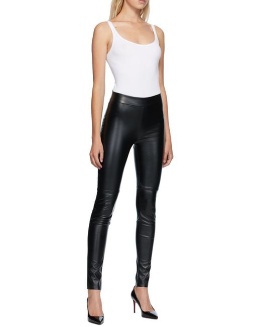 Wolford Blue Faux-Leather Slim-Cut Leggings