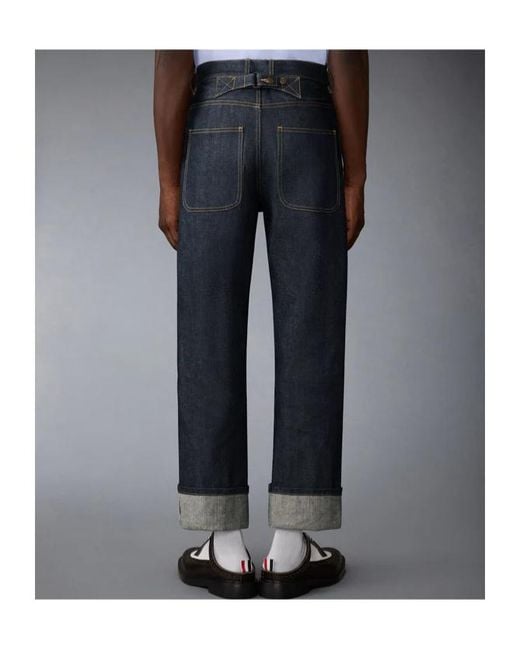Thom Browne Blue Selvedge Denim 5-Pocket Trousers for men