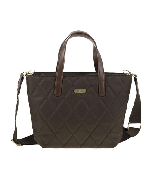 Barbour Black Quilted Mini Tote Bag