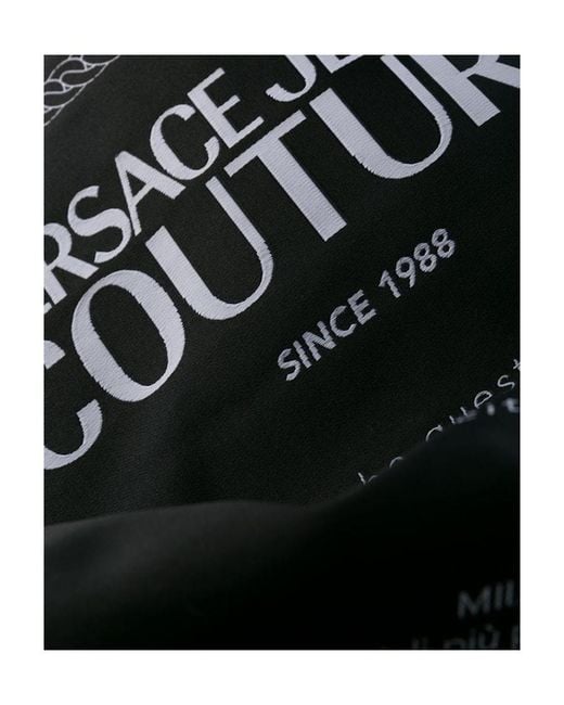 Versace Jeans Black Oversized Hooded Casual Jacket for men