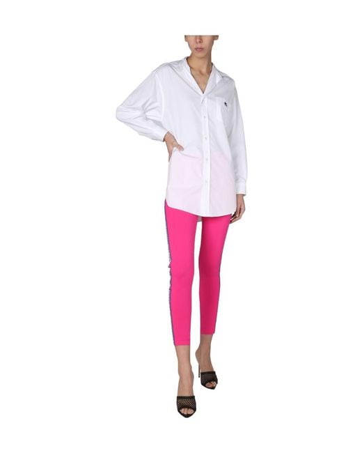 Etro Pink Striped High Waist Leggings