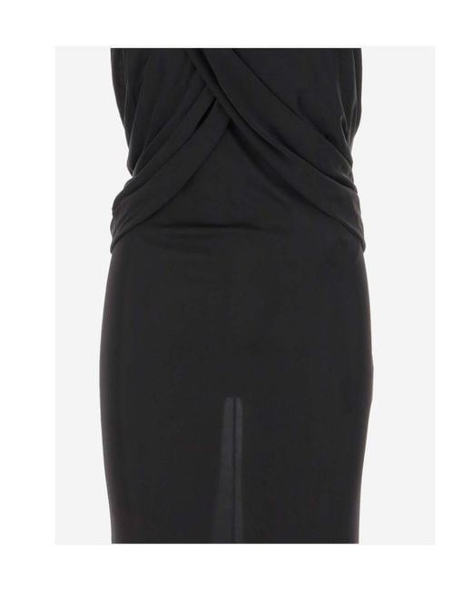Saint Laurent Black Open-Back Draped Hooded Dress