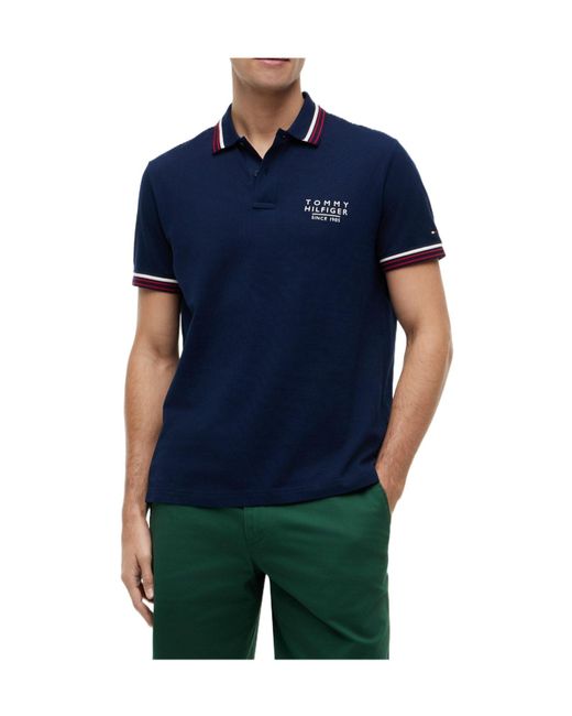 Tommy Hilfiger Blue Short Sleeve Polo Shirt for men
