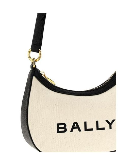 Bally White Bar Ellipse Logo Printed Crossbody Bag
