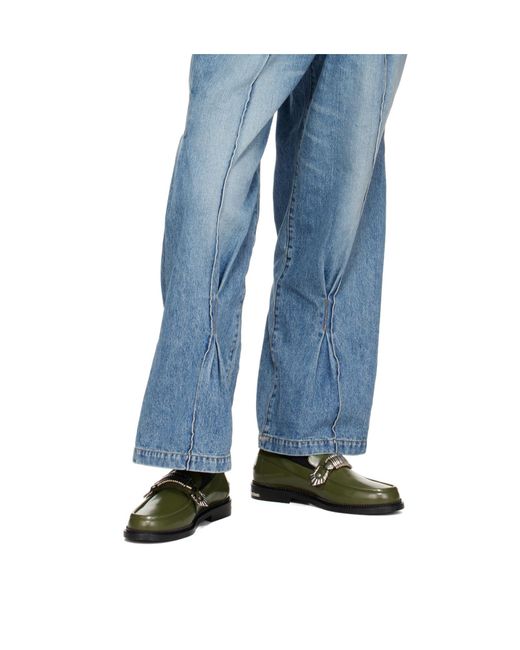 Toga Virilis Green Polido Loafers for men