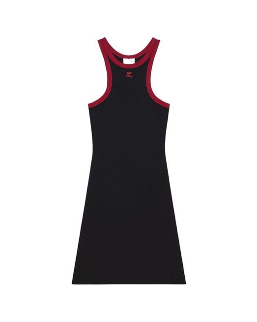 Courreges Black Courrèges Racerback Sleeveless Mini Dress