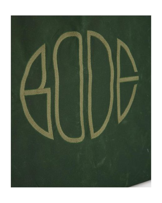 Bode Green Zippered Handbag for men
