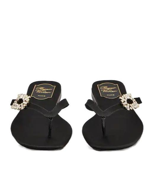 Roger Vivier White Thong Mules