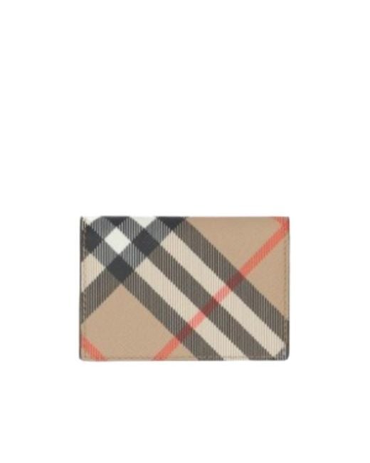 Burberry Gray Nova Check Bi-Fold Card Holder for men