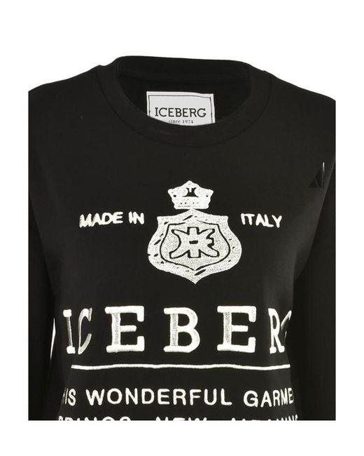Iceberg Black Round-Neck Pullover