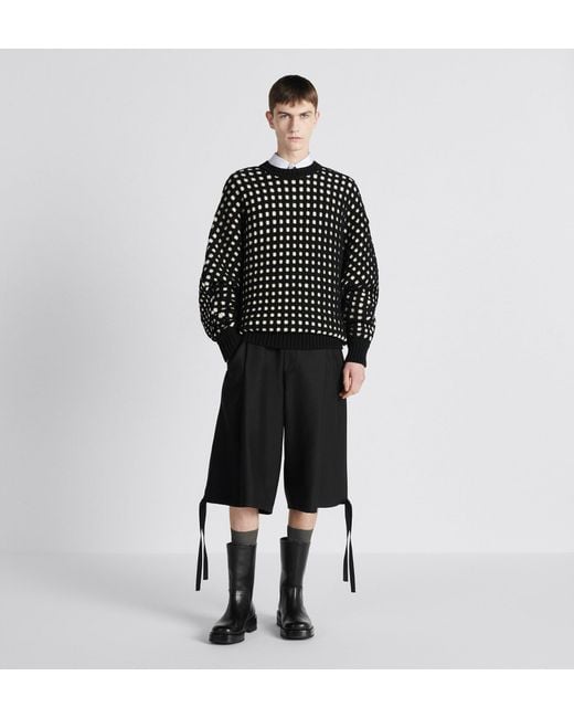 Dior Black Homme Wide-Leg Bermuda Shorts for men