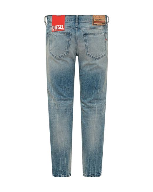 DIESEL Blue Straight Leg Distressed Jeans for men