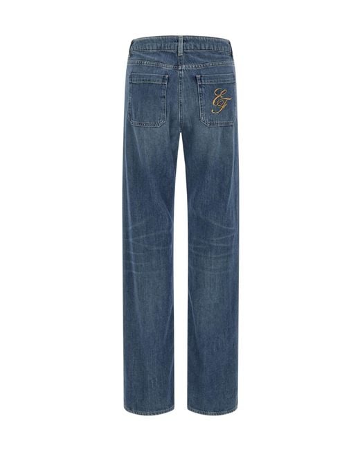Elisabetta Franchi Blue Logo Embroidery Jeans