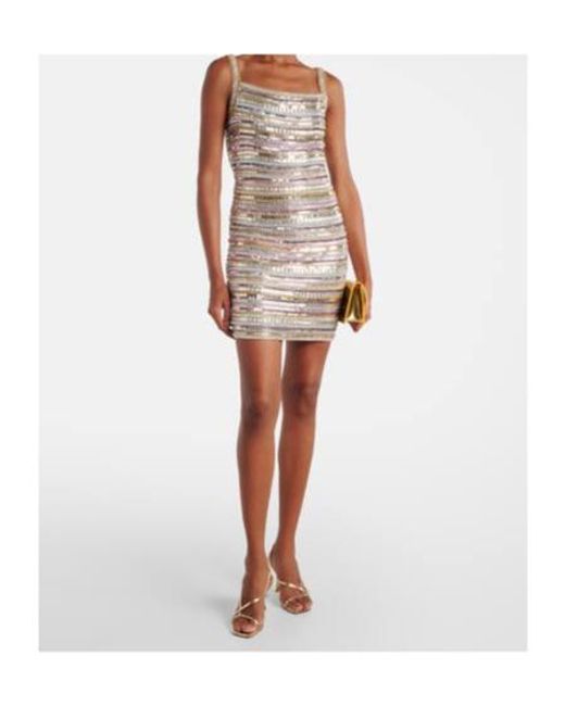 Jenny Packham Gray Nancy Embellished Minidress